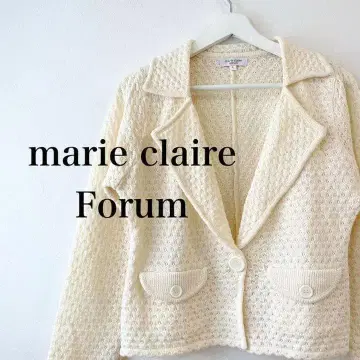 marie claire Forum 니트 자켓 가디건 화이트