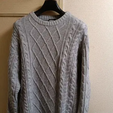 EDDIE BAUER 그레이 케이블 니트 스웨터 그레이 L 사이즈