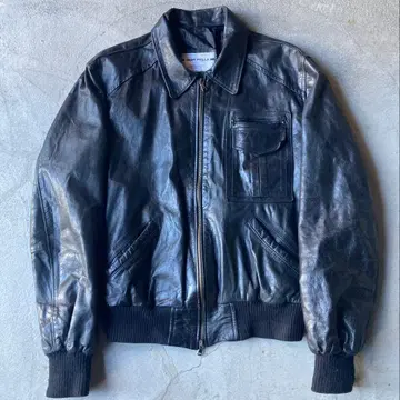 90s 가죽 플라이트 자켓 이탈리아제 지퍼 가죽 쇼트 기장