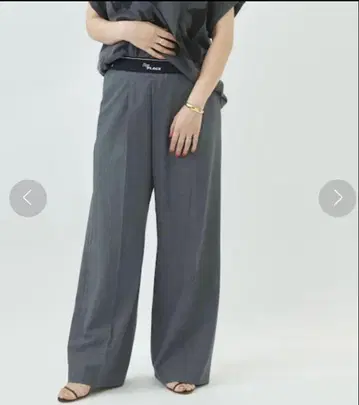 plage 플라주 허리 로고 팬츠 그레이