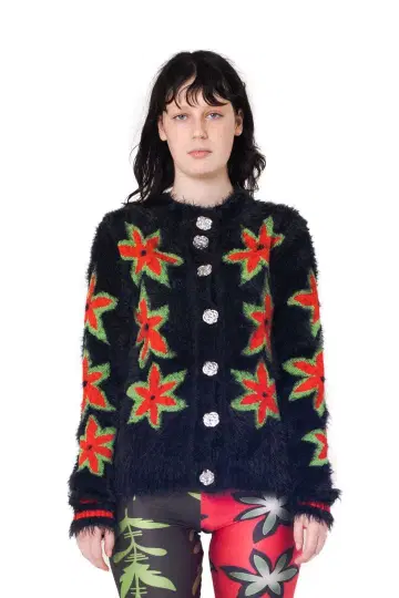 CHOPOVA LOWENA 블랙 Flore 가디건