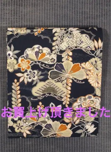 멜님 확약 물 흐름에 갓 소나무와 초화 문양 염색