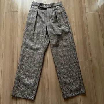 스픽 앤 스팬 체크 무늬 와이드 팬츠