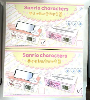 산리오 캐릭터즈 티슈 클락 3 헬로키티&마이멜로디 쿠로미