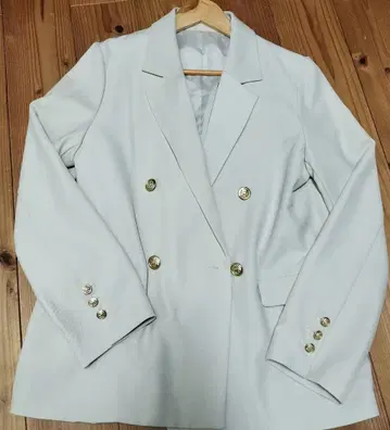 화이트 더블 브레스트 자켓 M