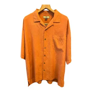 [90s] Tommy Bahama 오픈 카라 셔츠 XL 리프 무늬