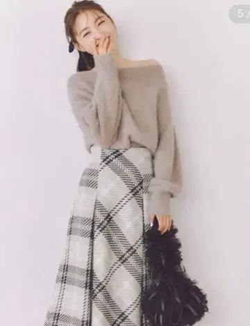 snidel 스나이델 폭스 알파카 니트 BRW