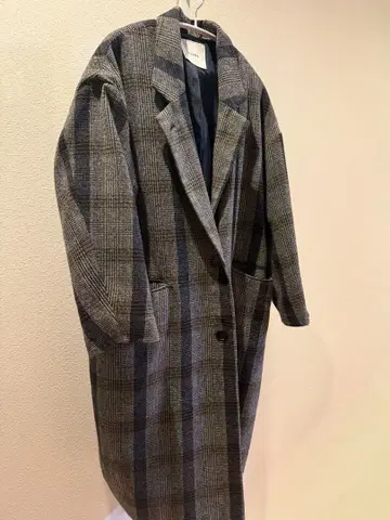 CLANE 체크 무늬 롱 코트