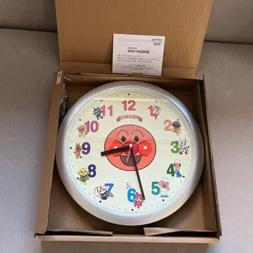 새상품 박스형 리듬 시계 호빵맨 벽걸이 시계