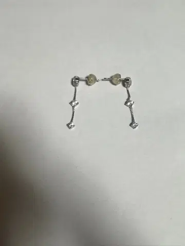 K14WG 실버 바 귀걸이