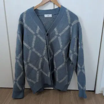 417 에디피스 블루 체크 가디건 L
