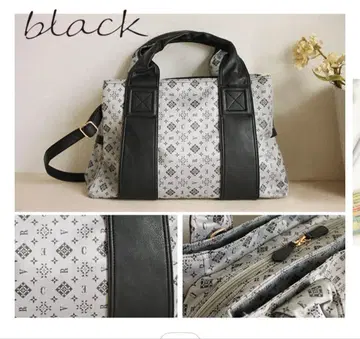 CREA 토트백 그레이/블랙 숄더 포함