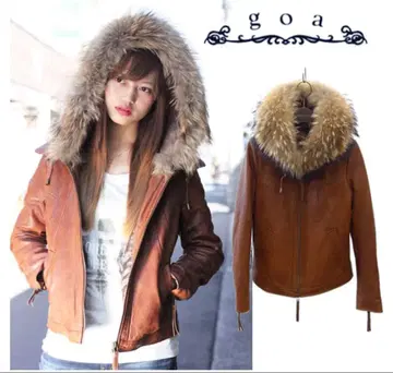 goa 천연 가죽 가죽 자켓 퍼 포함
