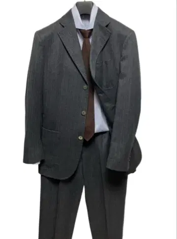 이탈리아제 쉽스 MARCO RE 다크 그레이 스트라이프 수트 46