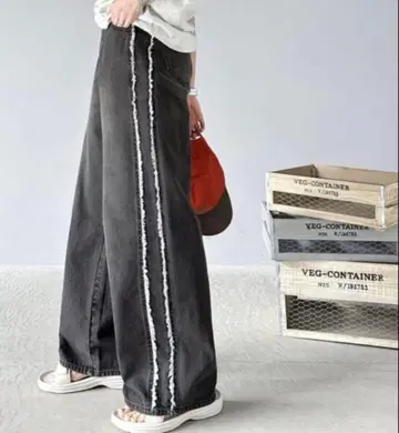 [ JaVa 자바 콜라보 ] 와이드 루즈 오버 사이즈 데님 팬츠
