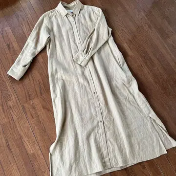 [ 윔 가젯 ] 린넨 롱 셔츠 원피스