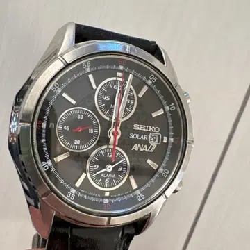 SEIKO ANA 솔라 손목시계 블랙