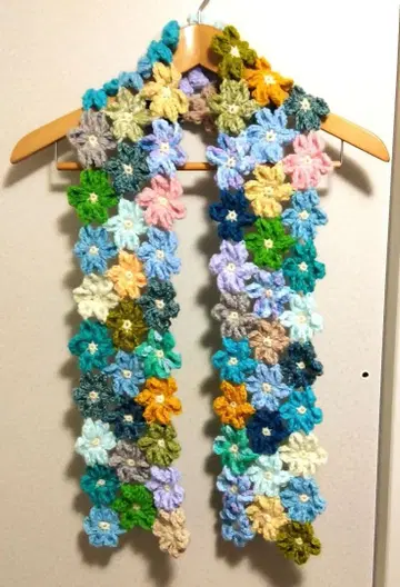 모티브 편직 머플러 핸드메이드