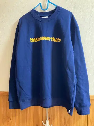 미사용 thisisneverthat 네이비 로고 맨투맨 L