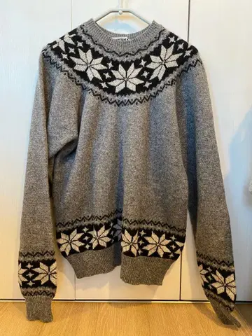 굿이너프 goodenough 눈꽃 패턴 니트 L