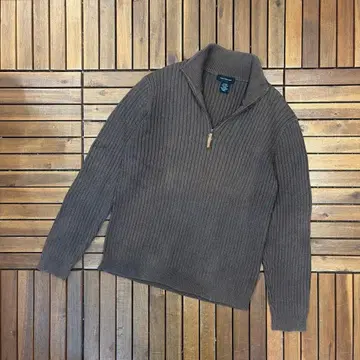 Calvin Klein Jeans 하프 지퍼 리브 니트 풀오버