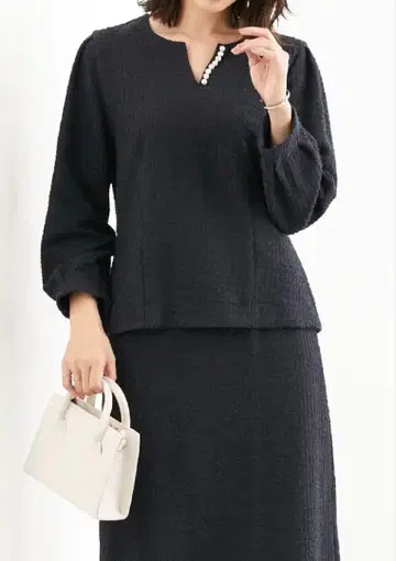 네이비 펄 장식 셋업 M 사이즈