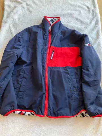타미힐피거 자켓 네이비/레드 리버서블 블루종