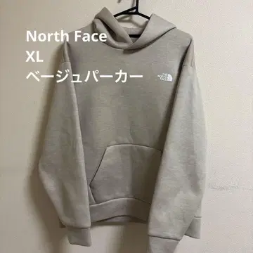 THE NORTH FACE 베이지 후드 부착 후드티
