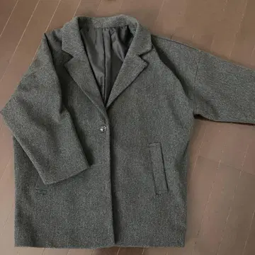 빅 와이드 체스터 코트 그레이 아우터 코트