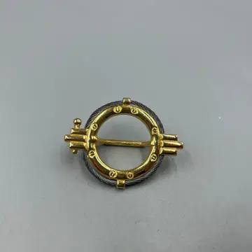 245 MALKA PARIS 원형 골드 컬러 그레이 스카프 클립