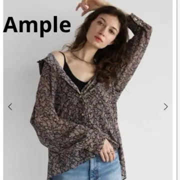 [택 포함 새상품] Ample 페이즐리 프린트 블라우스 블랙 야마다야