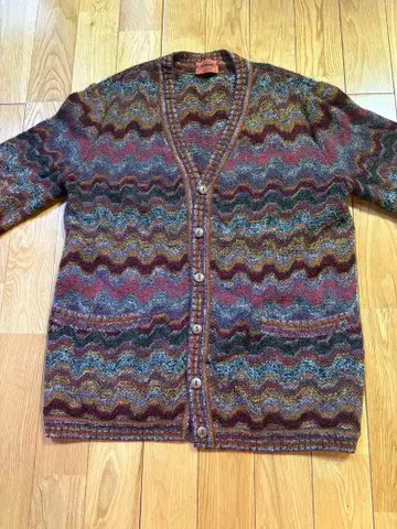 [레어] MISSONI 멀티 컬러 지그재그 가디건