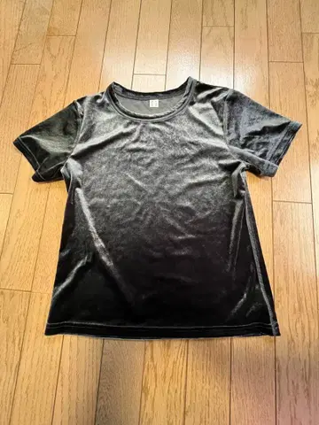 블랙 벨로아 반팔 T셔츠 FREE 사이즈