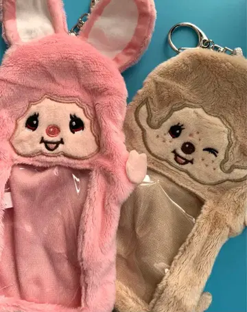 몽치치 봉제 인형 사진 홀더 키링 교통카드 지갑 정기권 a2