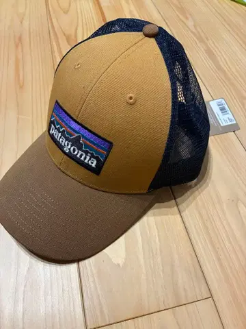 Patagonia P-6 로고 트러커 햇 브라운/네이비