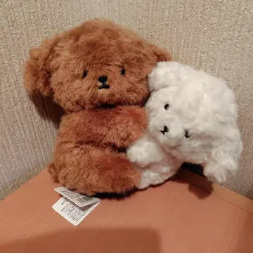 모후모후 프렌즈 다코 푸들 베이지 x 화이트 봉제 인형 푸들