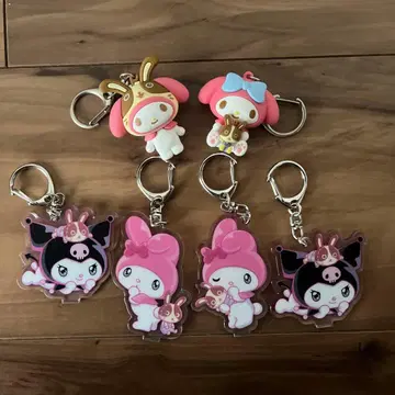 마이멜로디 쿠로미 x 우사미 아크릴 키링 마이멜로디 x 우사미 러버 키링
