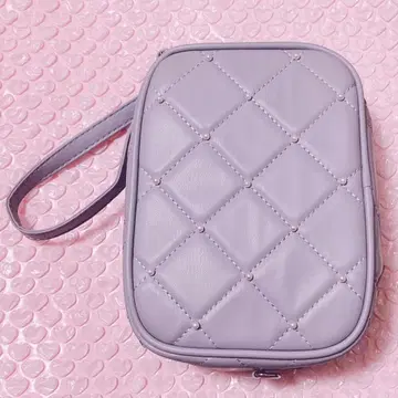 WEGO 펄 퀼팅 2WAY 봉제 인형 파우치 스카이블루 색스