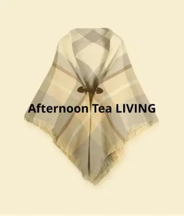 파스텔 체크 판초 애프터눈 티 리빙 머플러 스톨