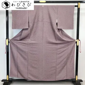 이로무지 잎 무늬 홍카케네즈미색 크레이프 원단 K-4146