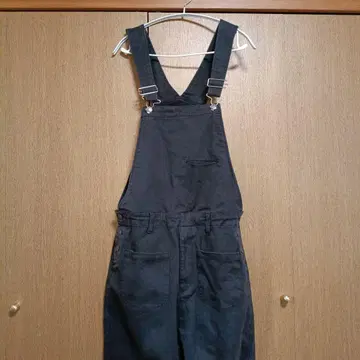 glamb 블랙 데님 살로펫 오버롤