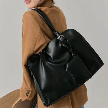 mystic 파우치 포함! 스티치 라인 보스턴 BAG 브라운