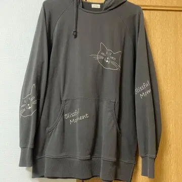 비행선 CARA 귀여운 고양이 자수 후드티