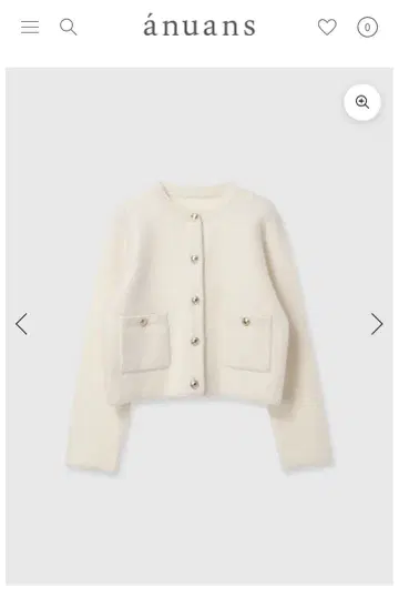 anuans 캐시미어 블렌드 노카라 니트 자켓