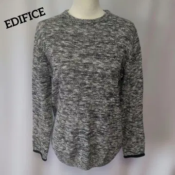 새상품급 EDIFICE 그레이 x 블랙 계열 크루넥 니트 스웨터