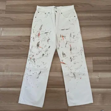 오라리 핸드 페인트 데님 가공 스트레이트 데님 사이즈 30