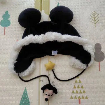 Disney 미키마우스 귀도리 모자 별과 미키 부착