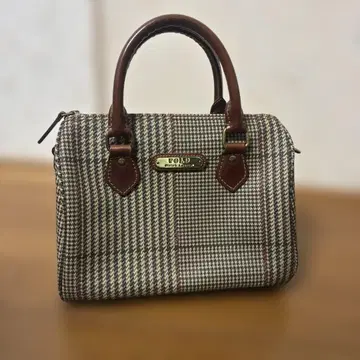 빈티지 POLO 랄프 로렌 하운드투스 체크 패턴 보스턴 백