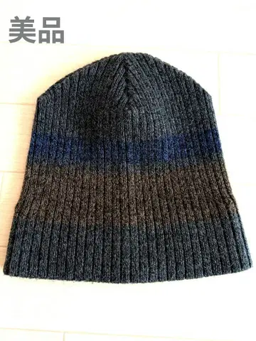 아크릴 스트라이프 니트 모자