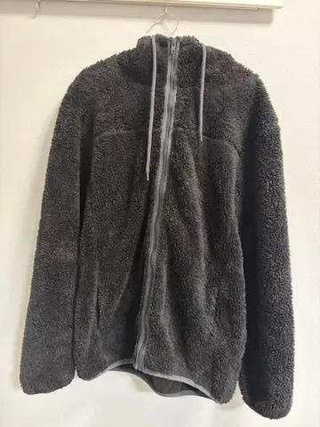 나노 유니버스 플리스 자켓 블랙 후드 부착